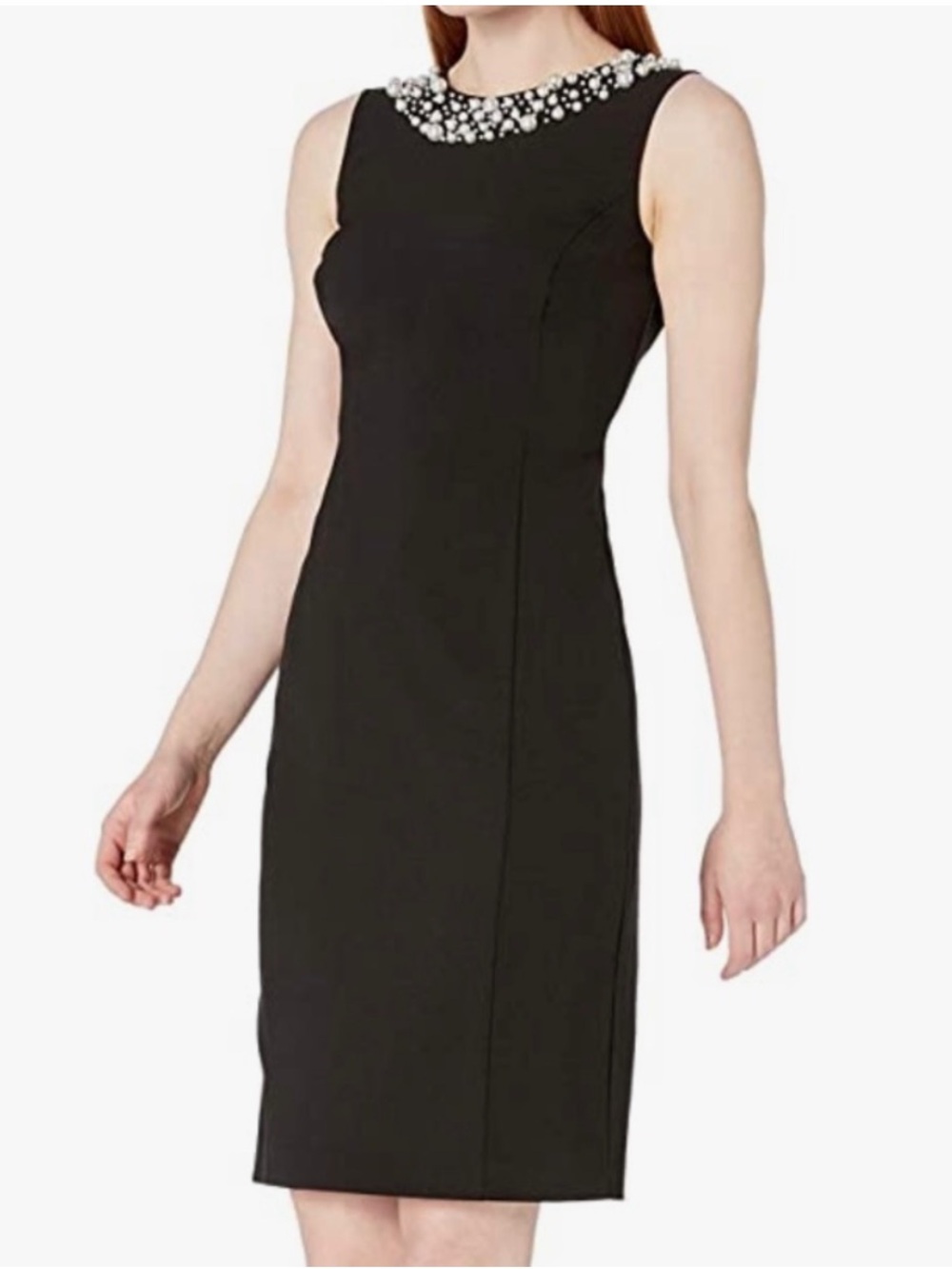 Calvin Klein Grey Pearl Beaded Dress